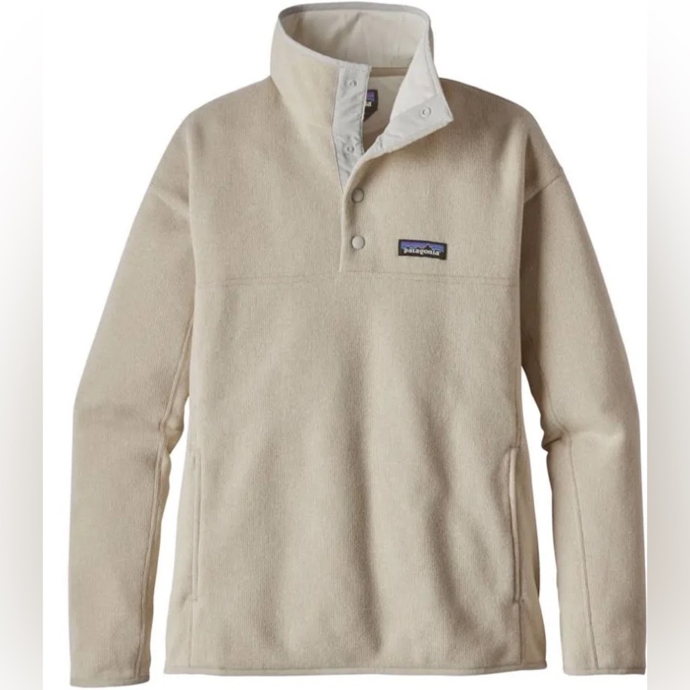 Patagonia Better Sweater snap neck 1/4 zip Cream fleece jacket pullover
